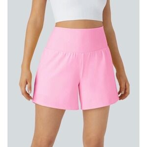Halara High Waisted Flowy 2-in-1 Running Yoga Shorts Pink Womens Size Medium NWT